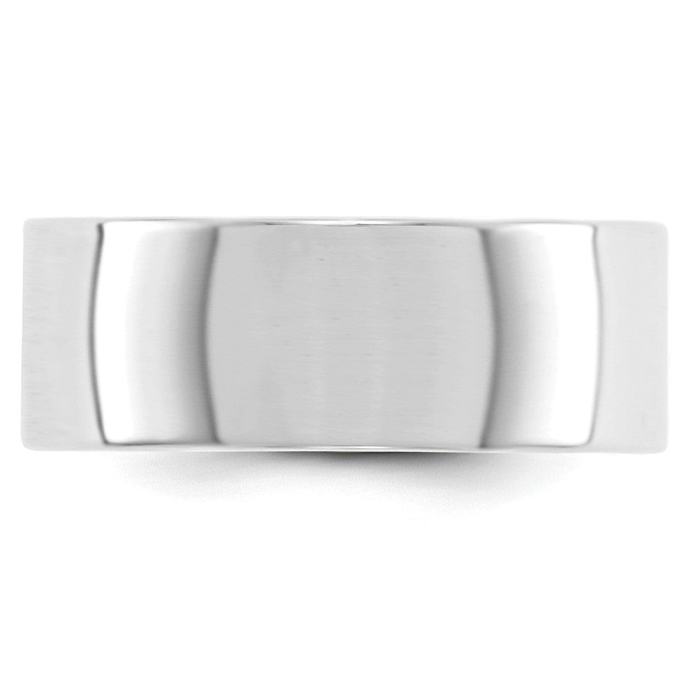 10k White Gold 8mm LTW Flat Wedding Band Size 10.5