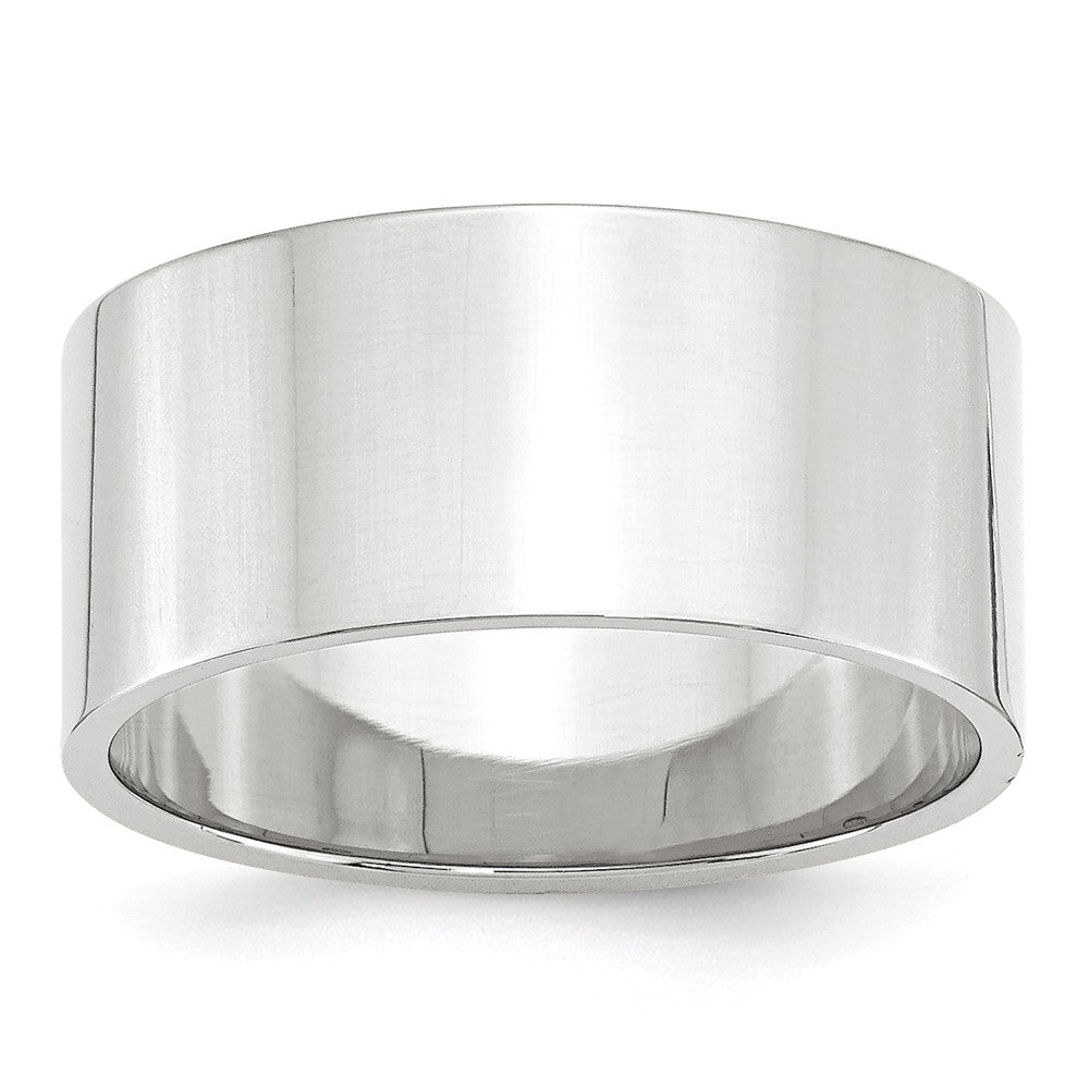 10k White Gold 10mm LTW Flat Wedding Band Size 14