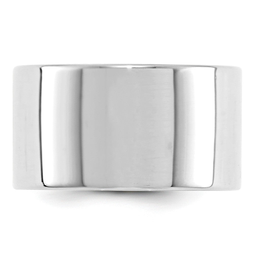 10k White Gold 12mm LTW Flat Wedding Band Size 8