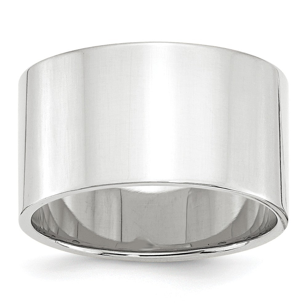 10k White Gold 12mm LTW Flat Wedding Band Size 4.5
