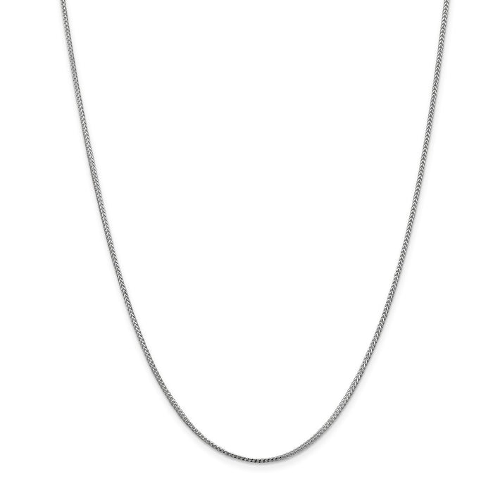 Million Charms 14k White Gold, Necklace Chain, 1.0mm Franco Chain, Chain Length: 16 inches