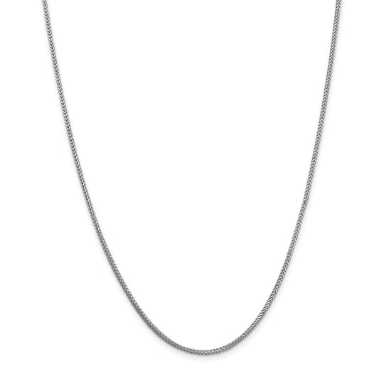 Million Charms 14k White Gold, Necklace Chain, 1.3mm Franco Chain, Chain Length: 16 inches