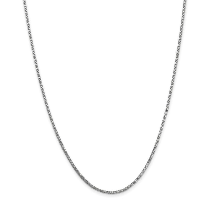 Million Charms 14k White Gold, Necklace Chain, 1.3mm Franco Chain, Chain Length: 18 inches
