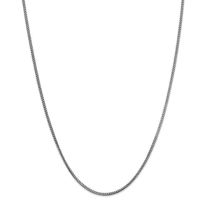 Million Charms 14k White Gold, Necklace Chain, 1.5mm Franco Chain, Chain Length: 18 inches
