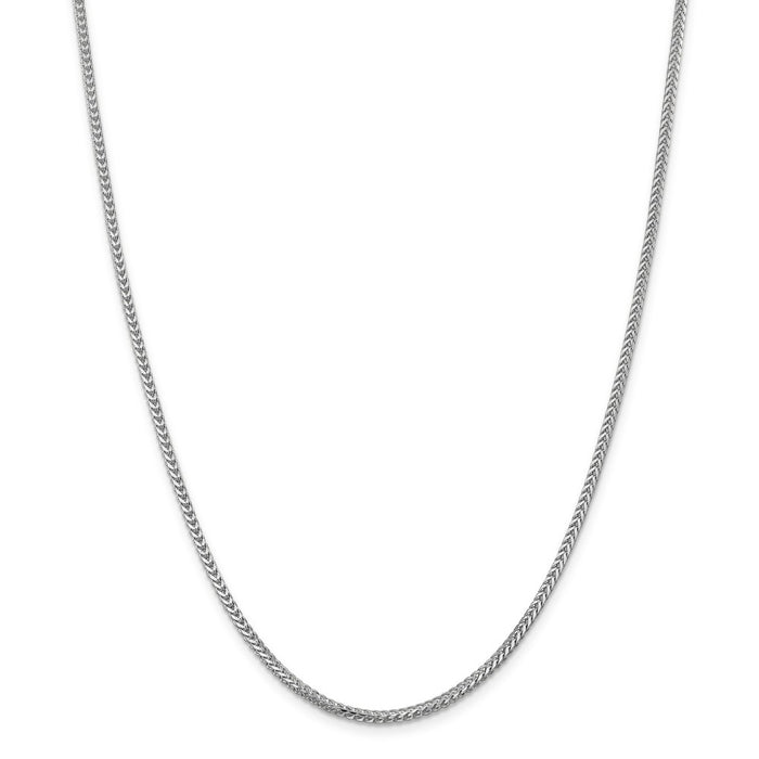 Million Charms 14k White Gold, Necklace Chain, 2.0mm Franco Chain, Chain Length: 18 inches