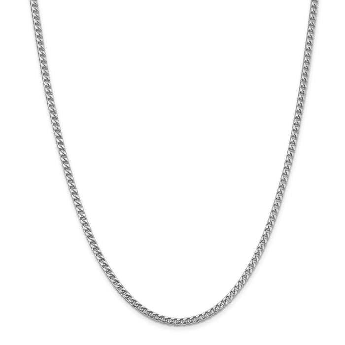 Million Charms 14k White Gold, Necklace Chain, 3.0mm Franco Chain, Chain Length: 18 inches