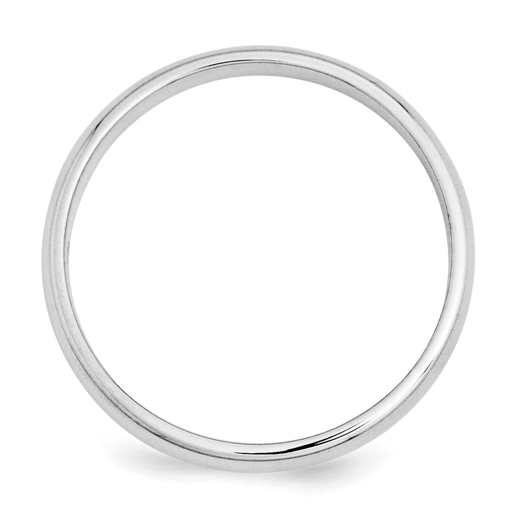 10k White Gold 3mm Half Round Wedding Band Size 11.5