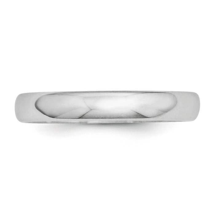 10k White Gold 3mm Half Round Wedding Band Size 5