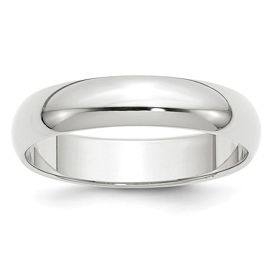 10k White Gold 5mm Half Round Wedding Band Size 12