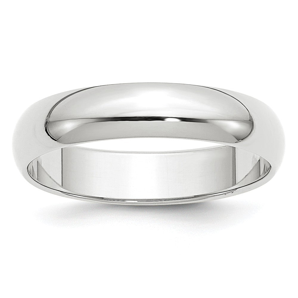 10k White Gold 5mm Half Round Wedding Band Size 13