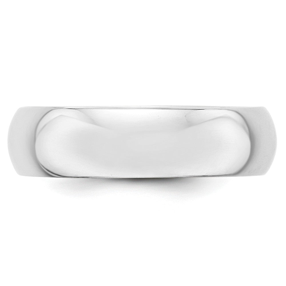 10k White Gold 6mm Half Round Wedding Band Size 9.5