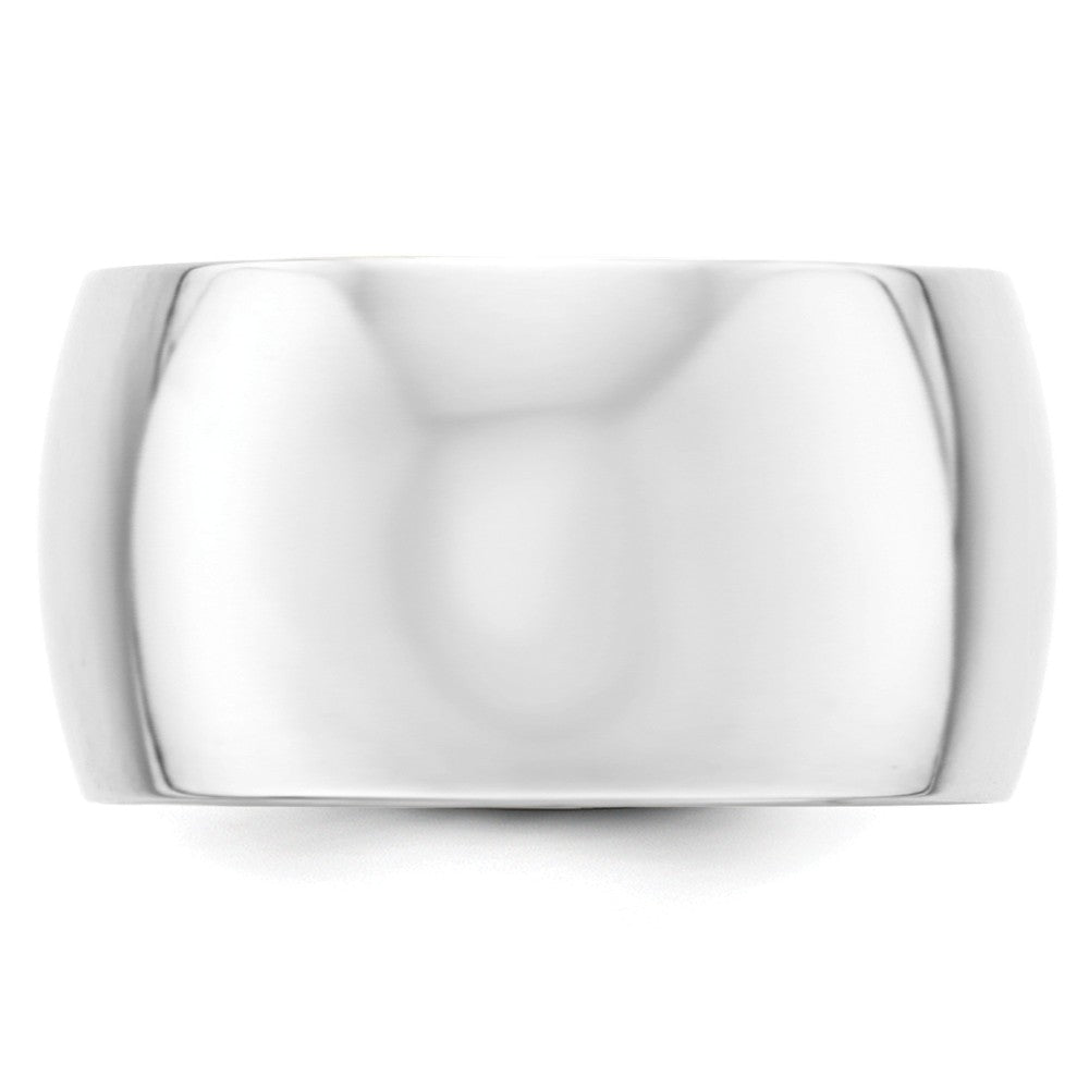 10k White Gold 12mm Half Round Wedding Band Size 7