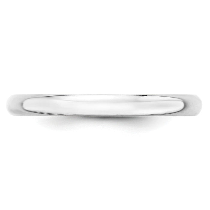 10k White Gold 2.5mm LTW Half Round Wedding Band Size 4