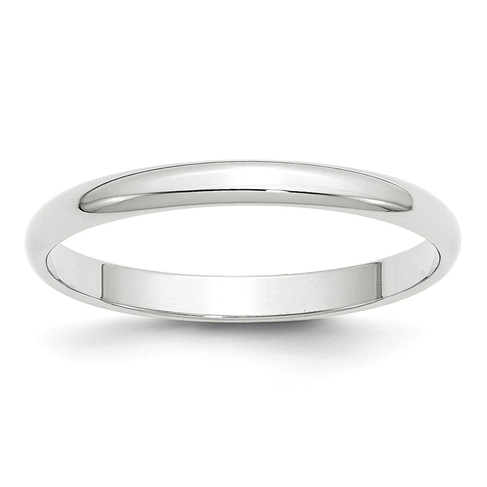 10k White Gold 2.5mm LTW Half Round Wedding Band Size 8