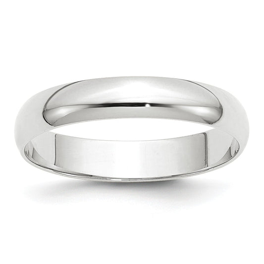 10k White Gold 4mm LTW Half Round Wedding Band Size 12