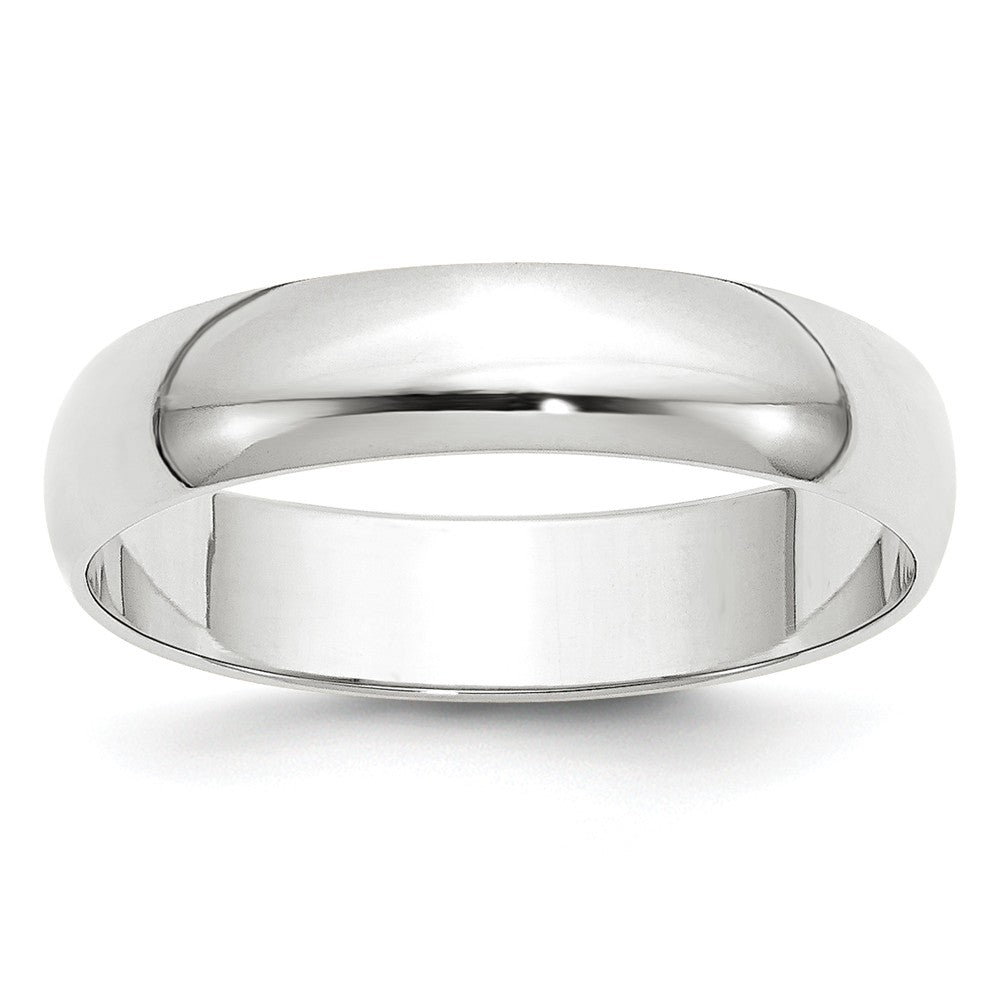 10k White Gold 5mm LTW Half Round Wedding Band Size 8