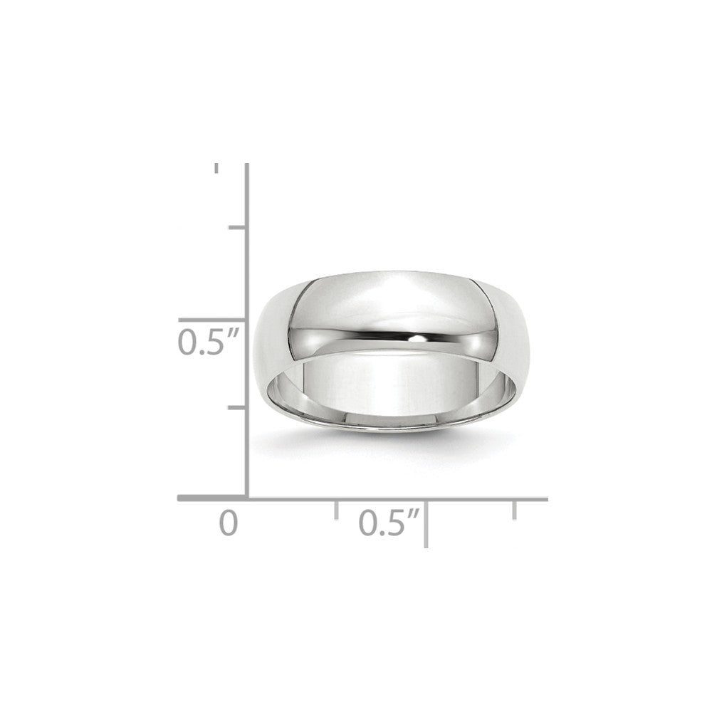 10k White Gold 6mm LTW Half Round Wedding Band Size 4.5