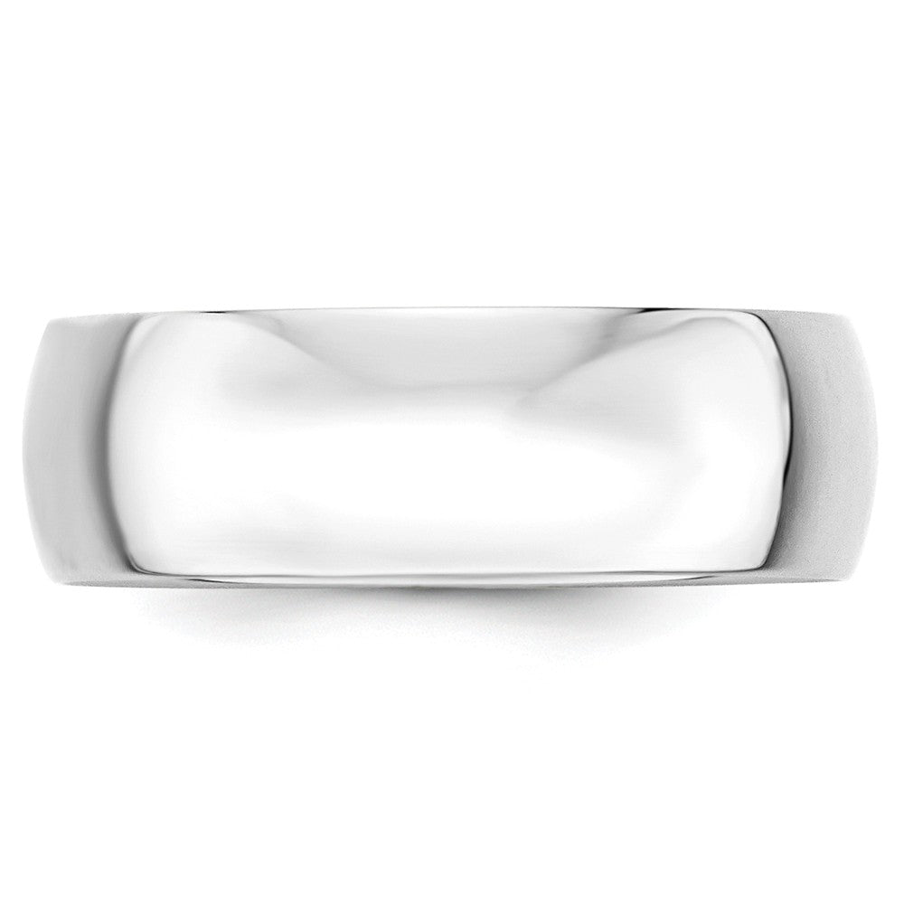 10k White Gold 7mm LTW Half Round Wedding Band Size 10.5