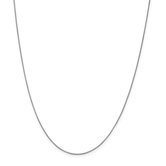 Million Charms 14k White Gold, Necklace Chain, 0.70mm Box Chain W/lobster Catch, Chain Length: 30 inches