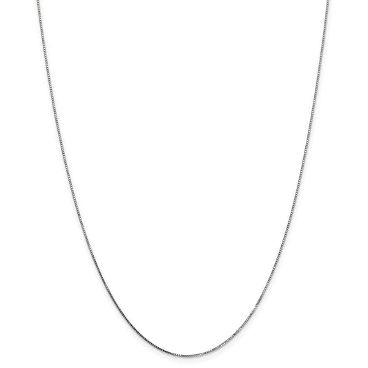 Million Charms 14k White Gold, Necklace Chain, 0.70mm Box Chain, Chain Length: 28 inches