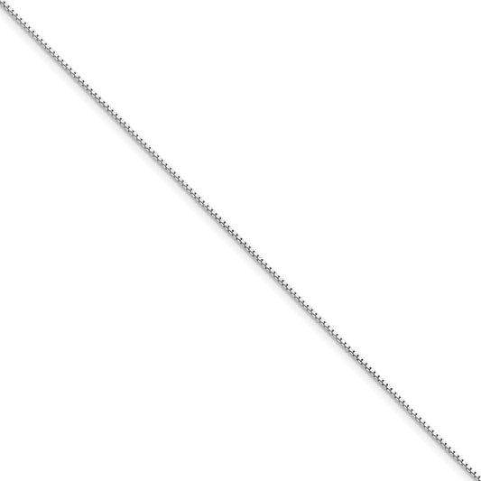 Million Charms 14k White Gold .95mm Box Chain, Chain Length: 7 inches