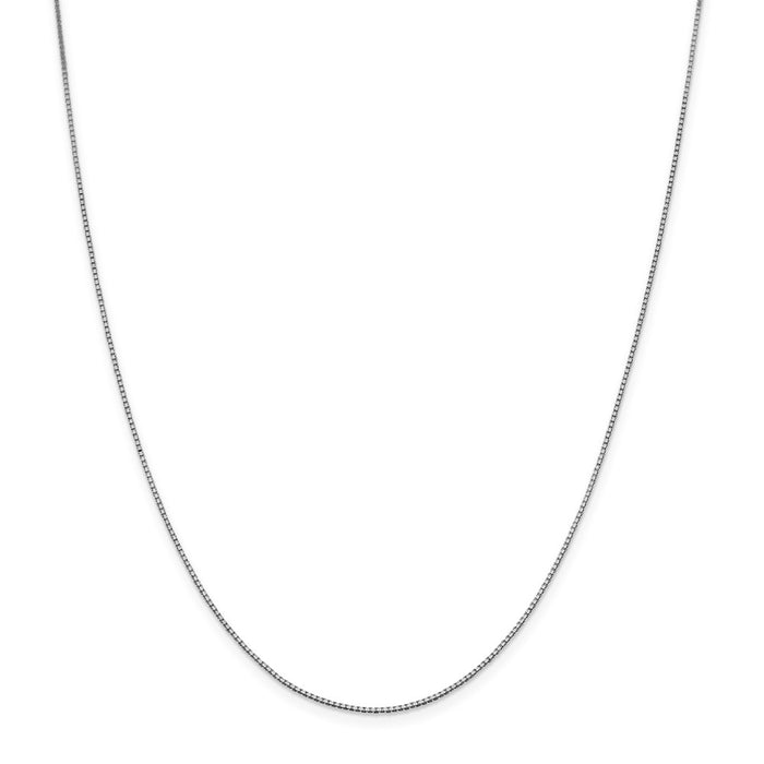Million Charms 14k White Gold, Necklace Chain, .95mm Box Chain, Chain Length: 20 inches