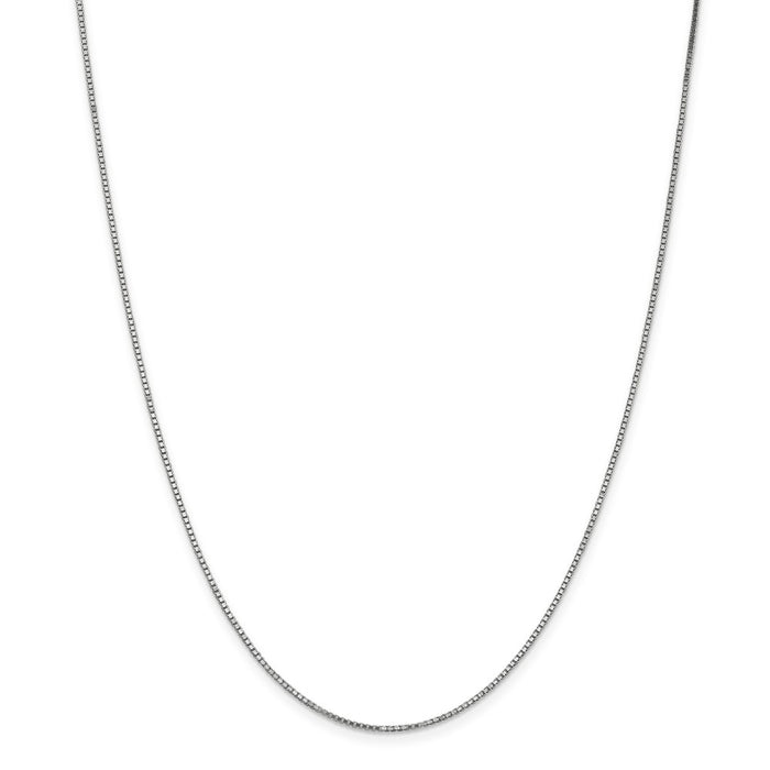 Million Charms 14k White Gold, Necklace Chain, 1.1mm Box Chain, Chain Length: 14 inches