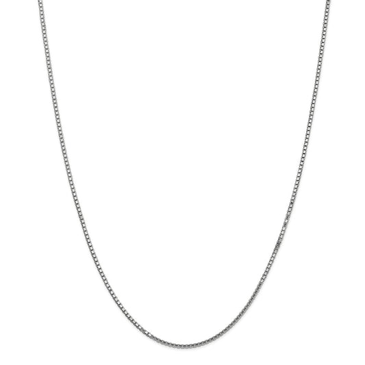 Million Charms 14k White Gold, Necklace Chain, 1.50mm Box Chain, Chain Length: 22 inches