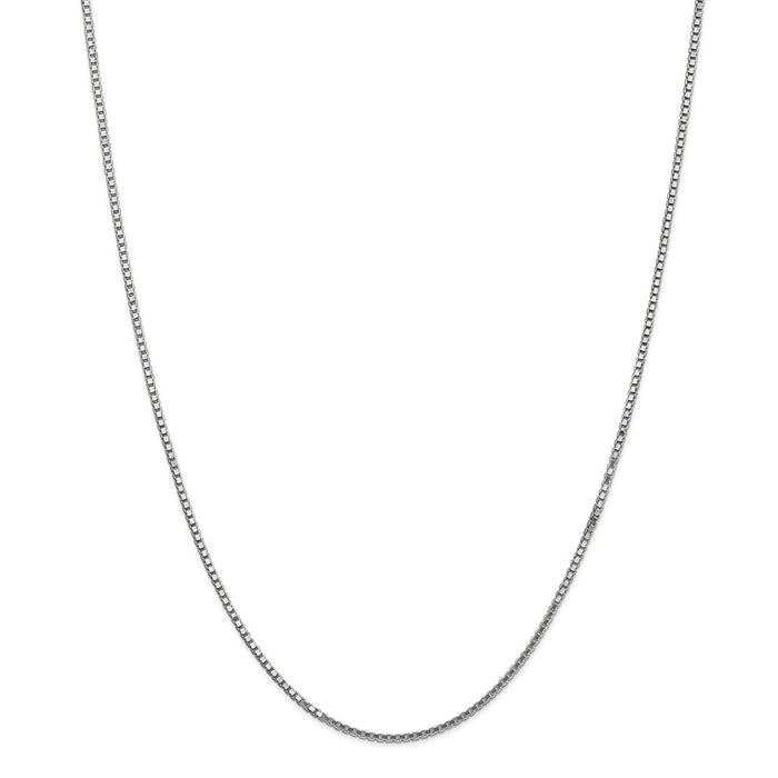 Million Charms 14k White Gold, Necklace Chain, 1.50mm Box Chain, Chain Length: 22 inches