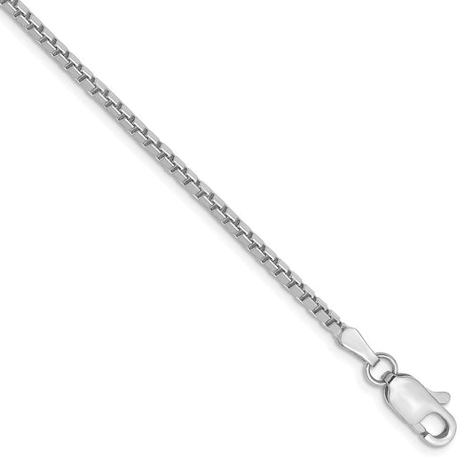Million Charms 14k White Gold 1.9mm Box Chain, Chain Length: 7 inches