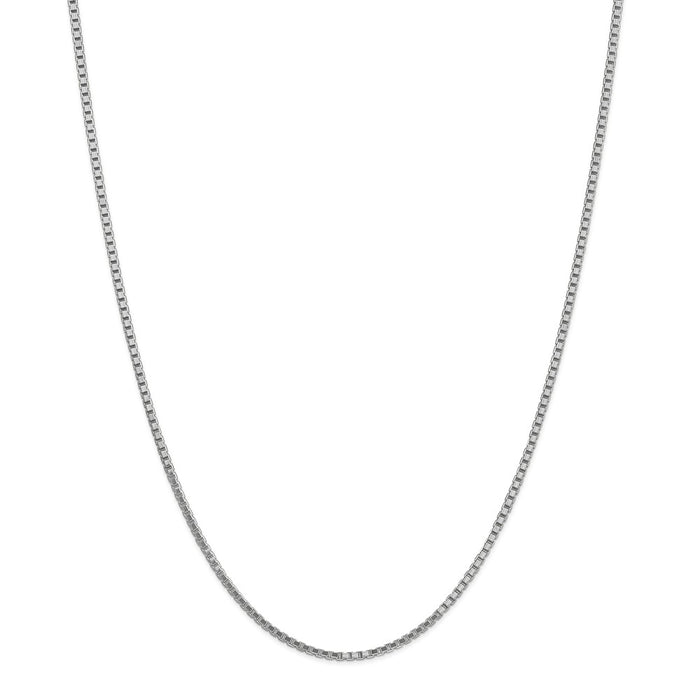Million Charms 14k White Gold, Necklace Chain, 1.9mm Box Chain, Chain Length: 26 inches
