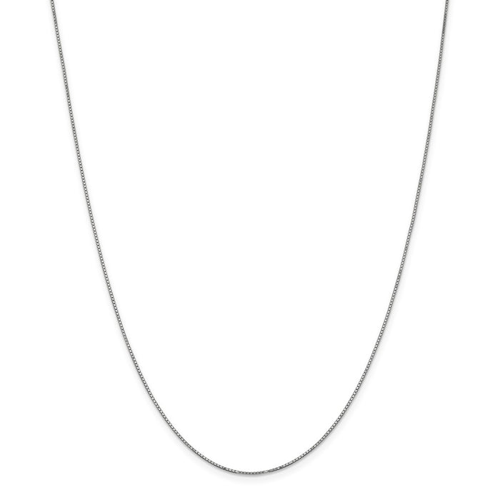 Million Charms 14k White Gold, Necklace Chain, .90mm Box Chain, Chain Length: 28 inches