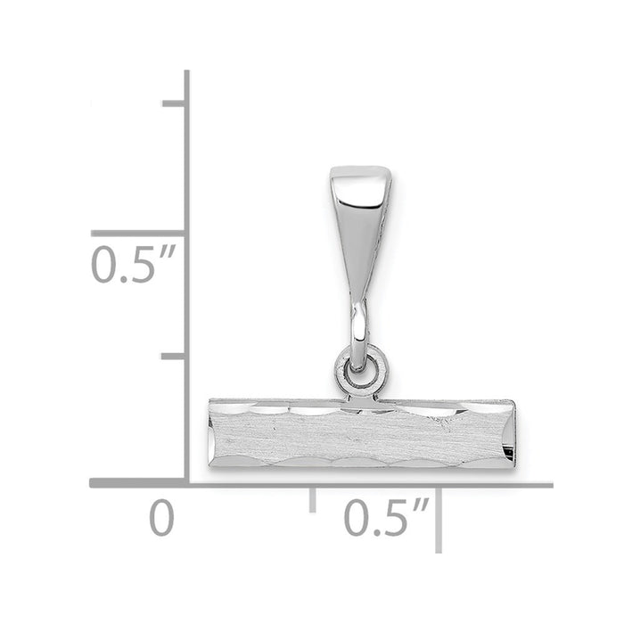 Million Charms 14K White Gold Themed Casted Large Diamond Cut Number Top Charm