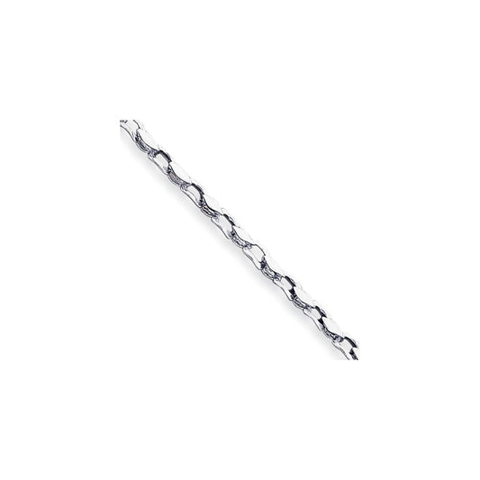 Million Charms 14k White Gold 4.50mm Hand-polished Fancy Link Bracelet, Chain Length: 8 inches