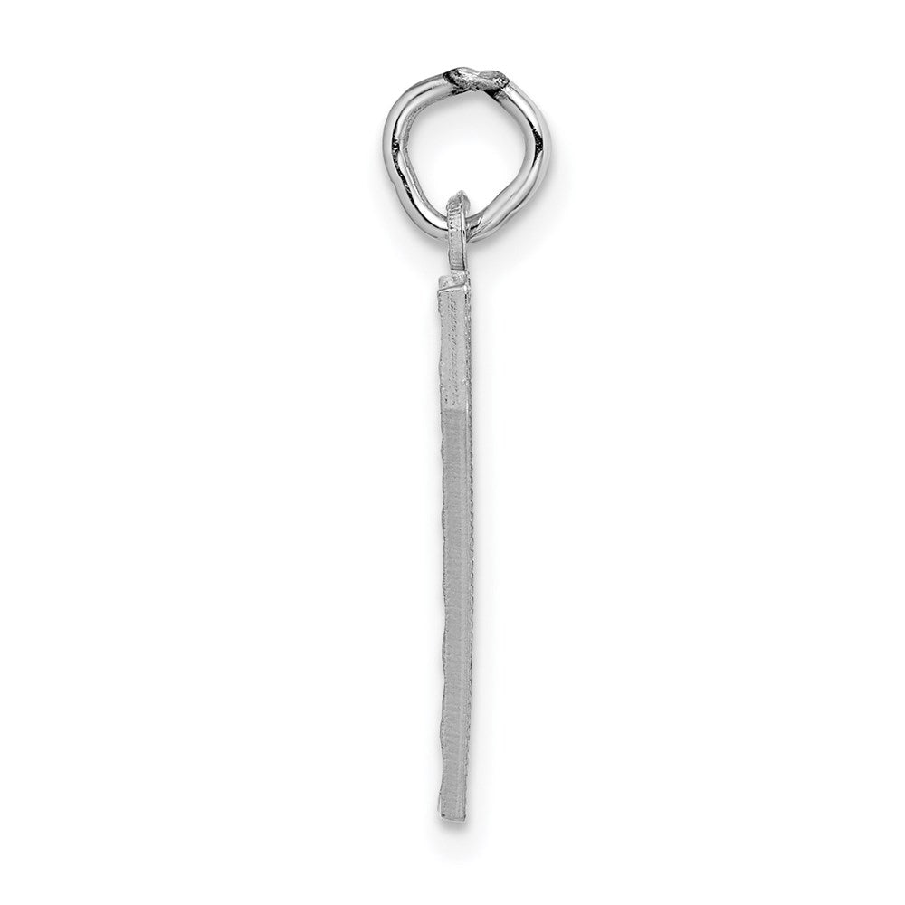 Million Charms 14K White Gold Themed Casted Large Diamond Cut Number 7 Charm