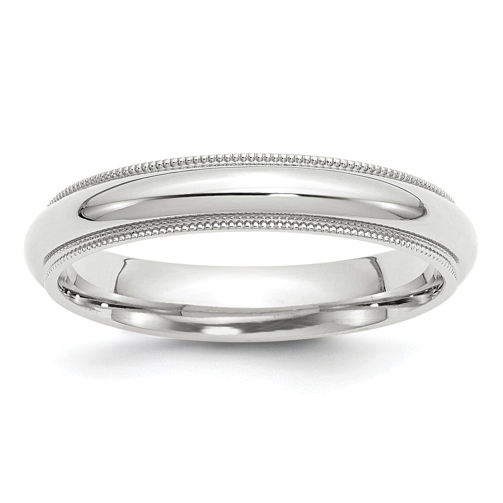 10k White Gold 4mm Milgrain Comfort Fit Wedding Band Size 13