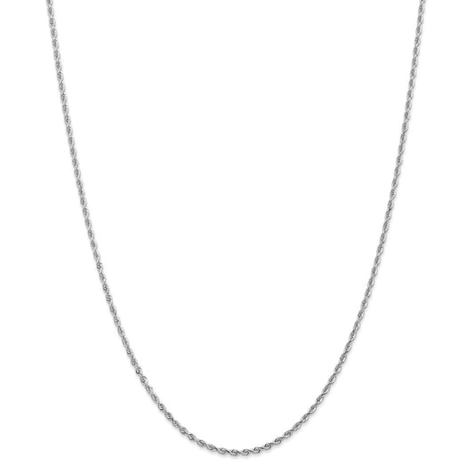 Million Charms 14k White Gold, Necklace Chain, 2.00mm Diamond-Cut Quadruple Rope Chain, Chain Length: 24 inches