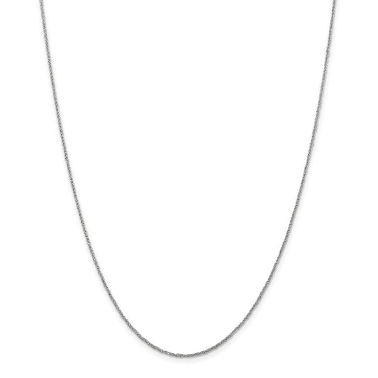 Million Charms 14k White Gold, Necklace Chain, 1.1mm Ropa, Chain Length: 14 inches