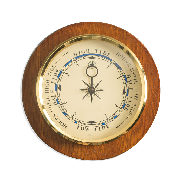 Occasion Gallery Cherry Wood Color Tide Clock on 9" Cherry Wood with Brass Bezel. 8.25 L x 2 W x  H in.