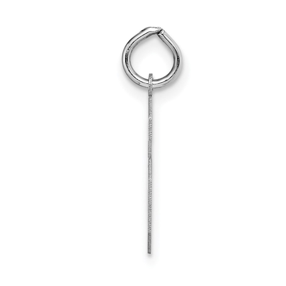 Million Charms 14K White Gold Themed Medium Satin Number 6 Charm