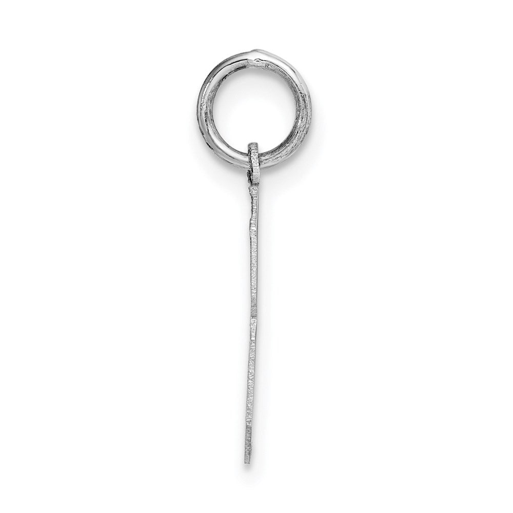 Million Charms 14K White Gold Themed Medium Satin Number 8 Charm