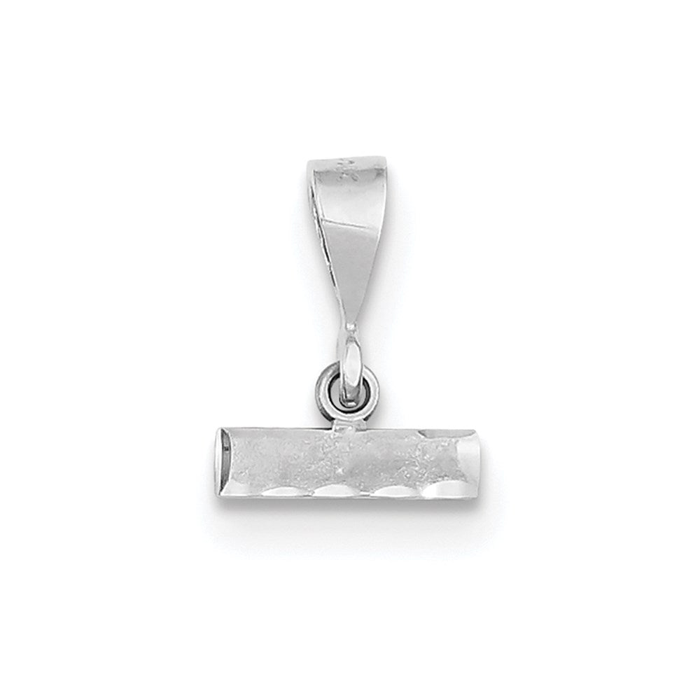 Million Charms 14K White Gold Themed Casted Small Diamond Cut Number Top Charm