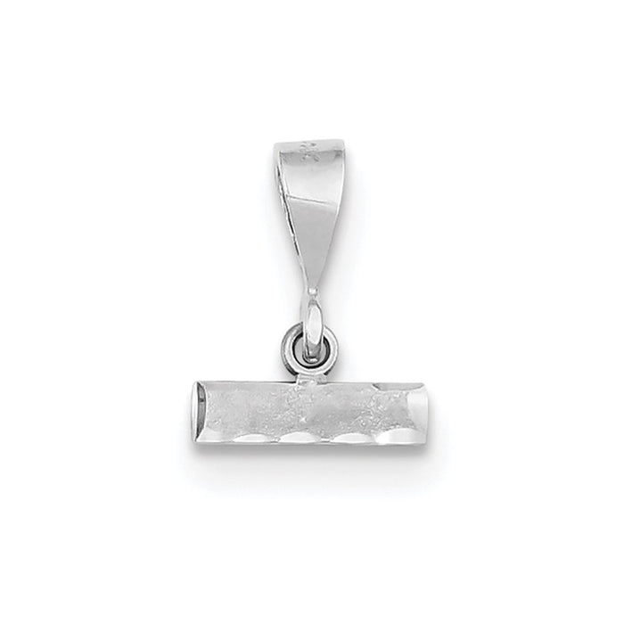 Million Charms 14K White Gold Themed Casted Small Diamond Cut Number Top Charm