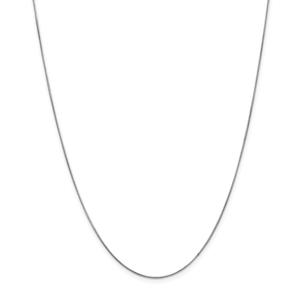 Million Charms 14k White Gold, Necklace Chain, .60mm Round Snake Chain, Chain Length: 16 inches