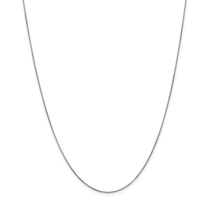 Million Charms 14k White Gold, Necklace Chain, .60mm Round Snake Chain, Chain Length: 16 inches