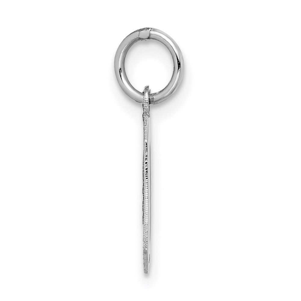 Million Charms 14K White Gold Themed Small Satin Number 0 Charm