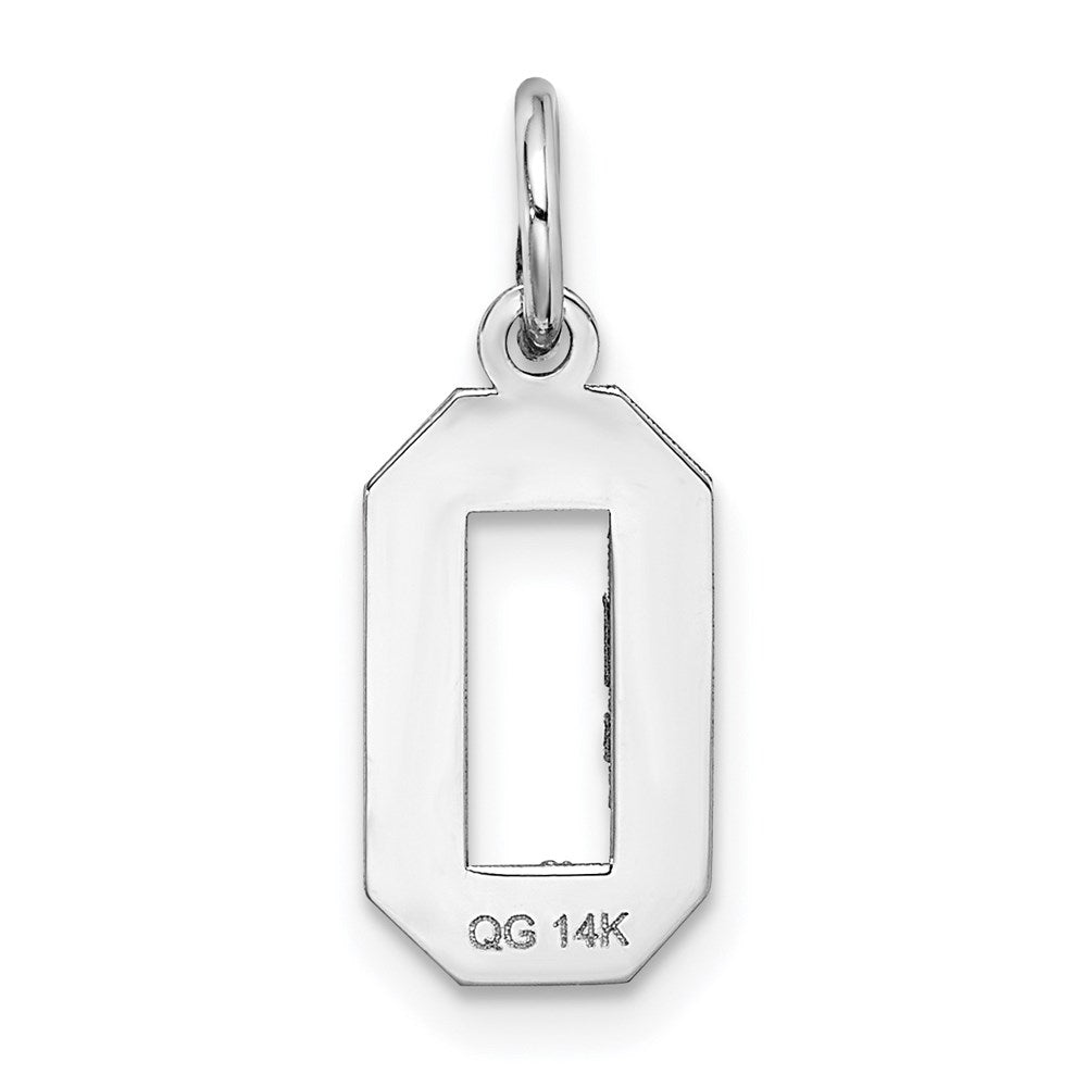 Million Charms 14K White Gold Themed Small Satin Number 0 Charm