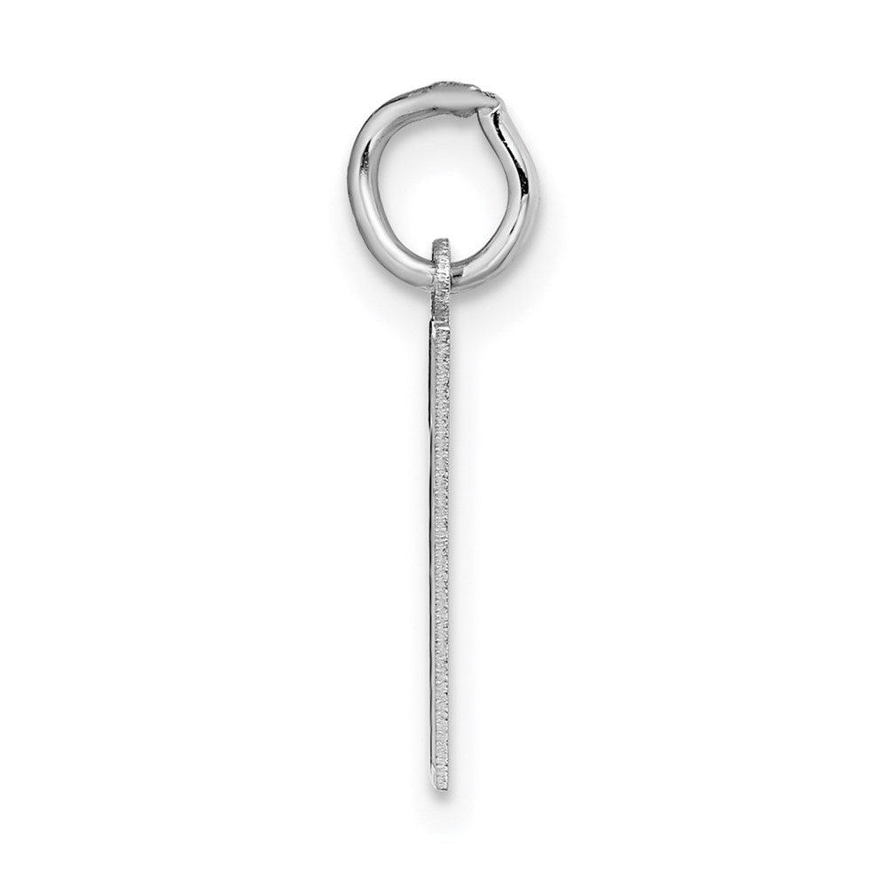 Million Charms 14K White Gold Themed Small Satin Number 1 Charm