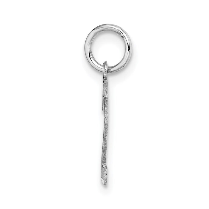 Million Charms 14K White Gold Themed Small Satin Number 2 Charm