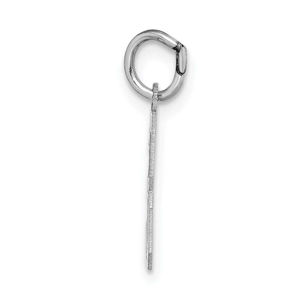 Million Charms 14K White Gold Themed Small Satin Number 3 Charm